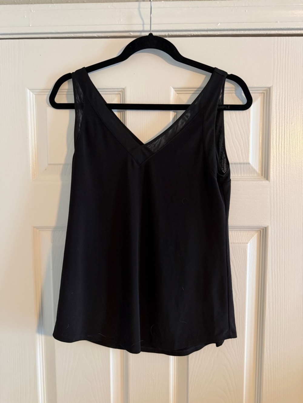 WHBM Black V-Neck Sleeveless Women's‎ Blouse Top Size Small